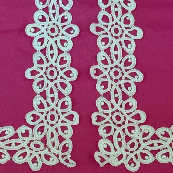 Lily Pulitzer Chic Pink Mini Mara Skirt White Lace Embroidered Womens Size 8 - Picture 6 of 9